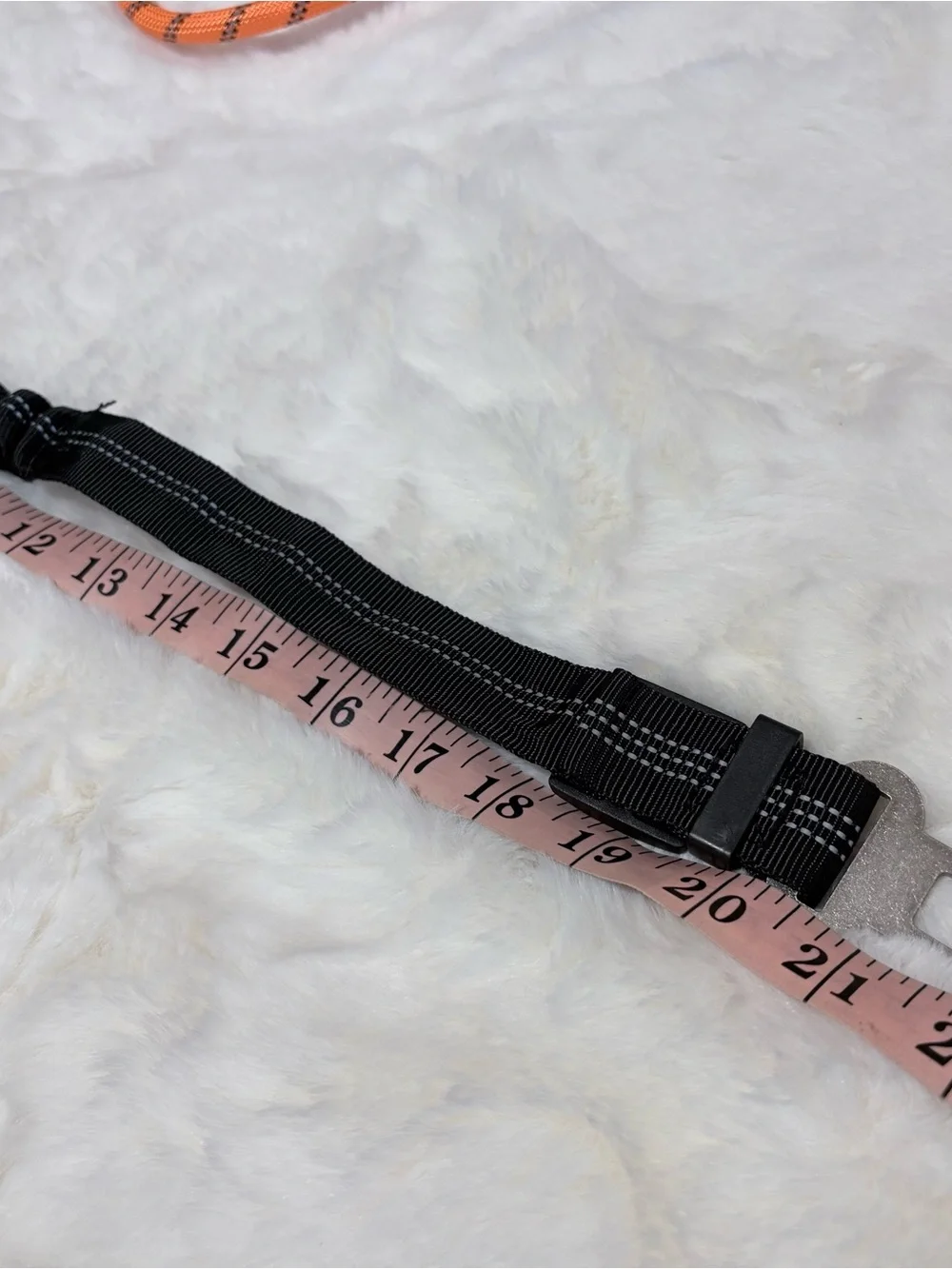 Dog Leash Reflective Orange and Black with Safety Belt